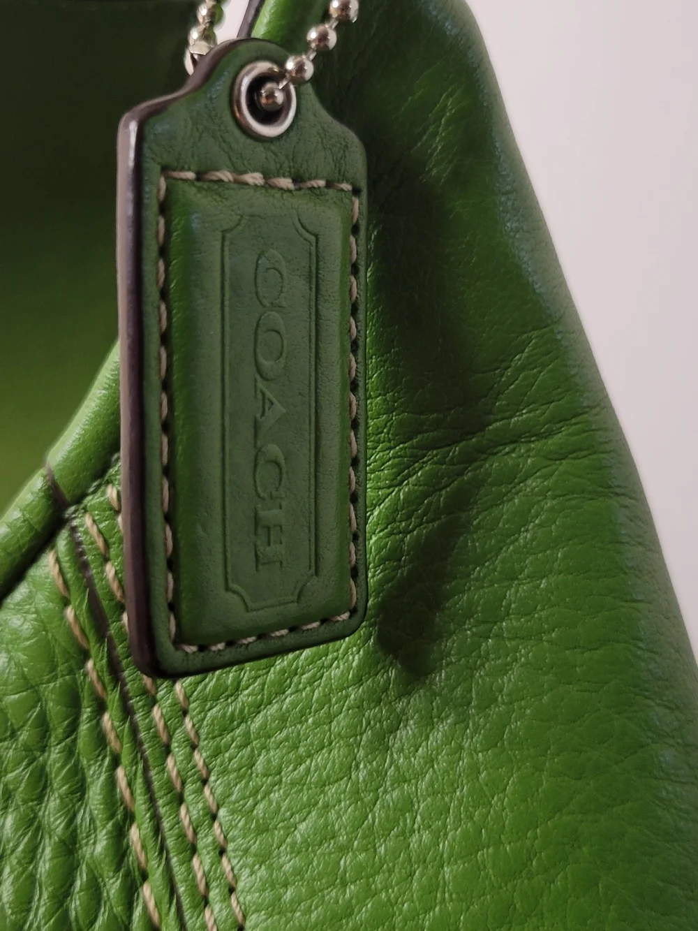 Coach Green Pebbled Leather Hobo Bag